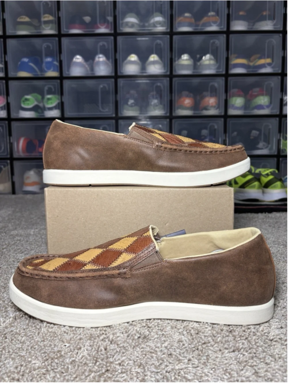 Twisted X Men's Ultralite Slip On Patchwork Ostrich Casual Shoes Size 14 MBX0005